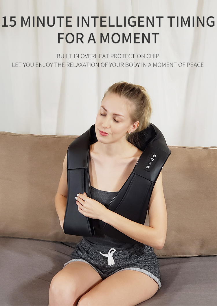 Multi Frequency 3D Electric Neck Shoulder Massage Belt 15 Min Heating Kneading Therapy Massage Belt For Relax Pain