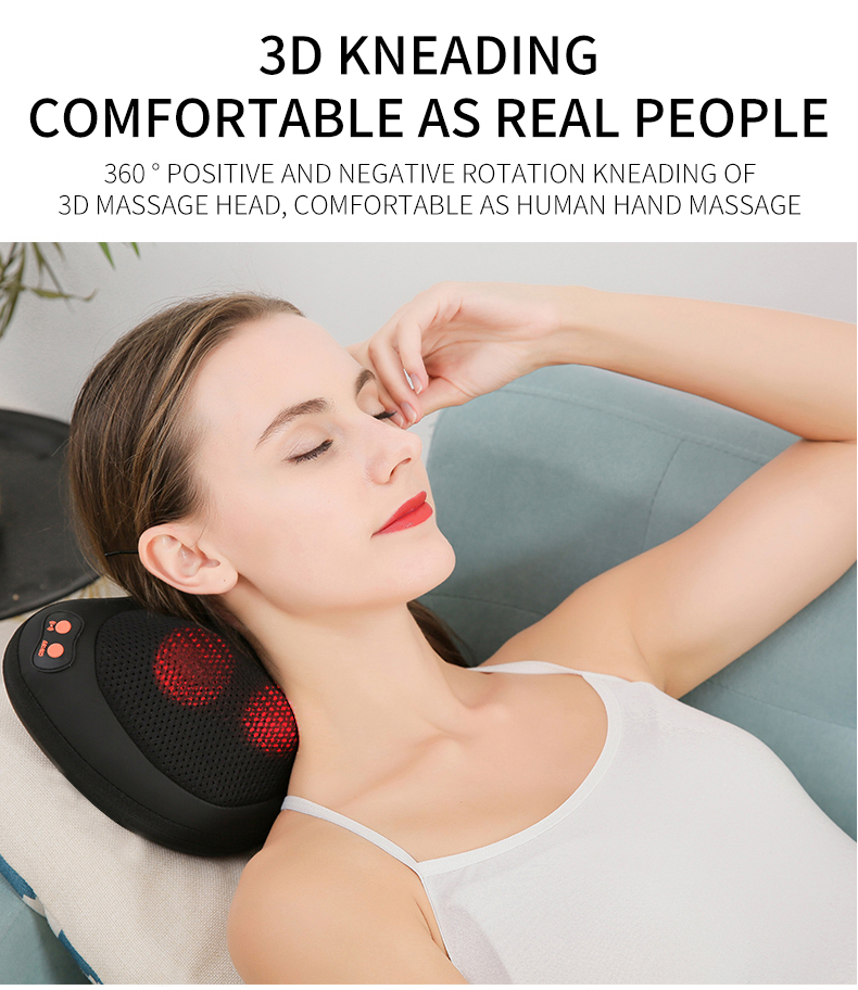 Factory Electronic Automatic Timing Control Back Cervical Neck Massage Easy One Button Control Knead Massage Pillow With Heating